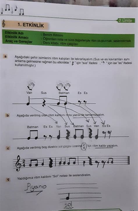 Müzik çalışma kitabı cevapları 5 sınıf